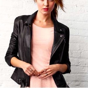 Victoria’s Secret Genuine 100% Leather Jacket Biker Moto Black Small S NWT RARE